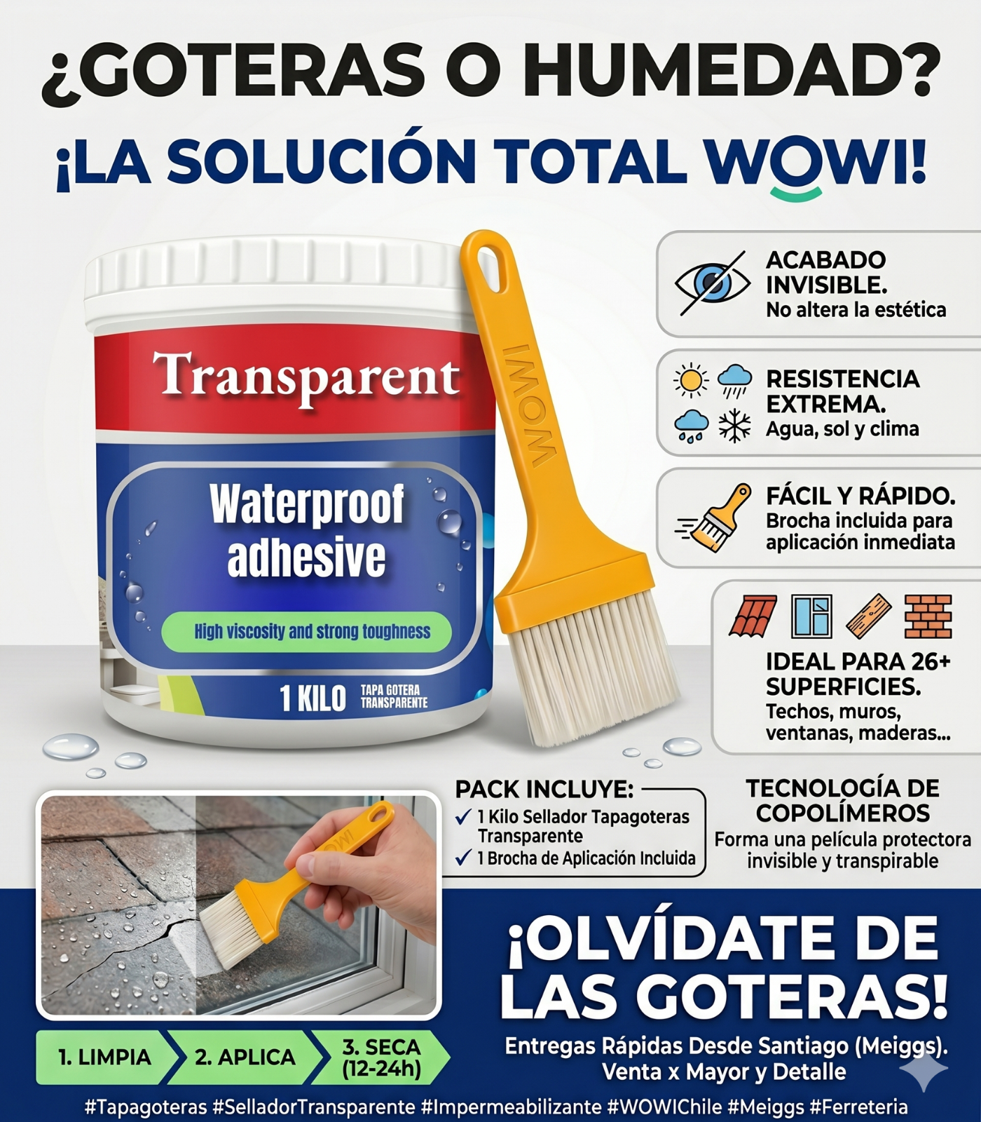1 Kl Sellador Tapa Gotera Transparente A