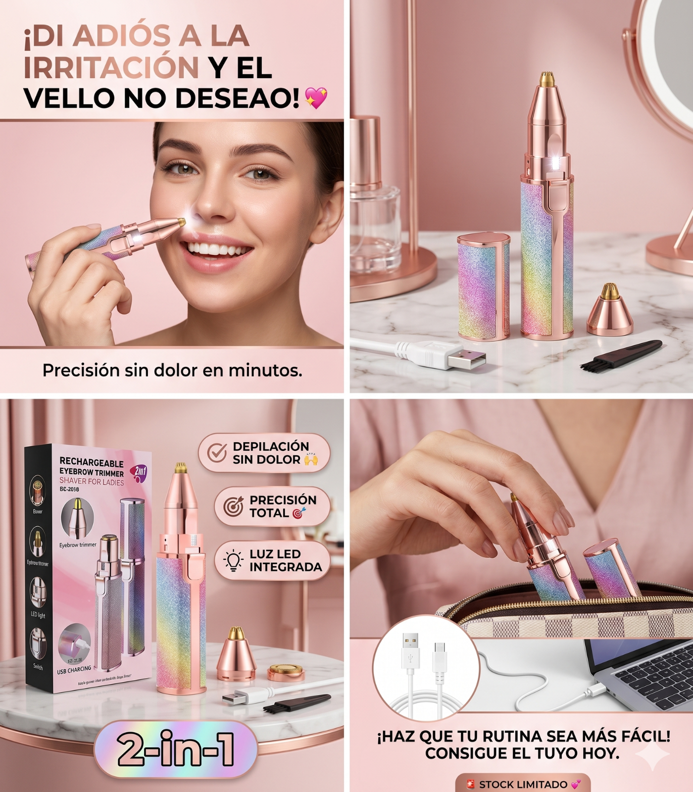 Depilador Facial Portatil 2 en 1