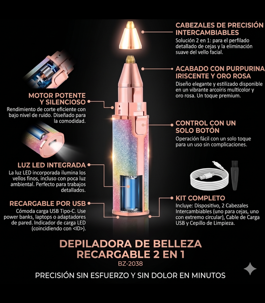Depilador Facial Portatil 2 en 1