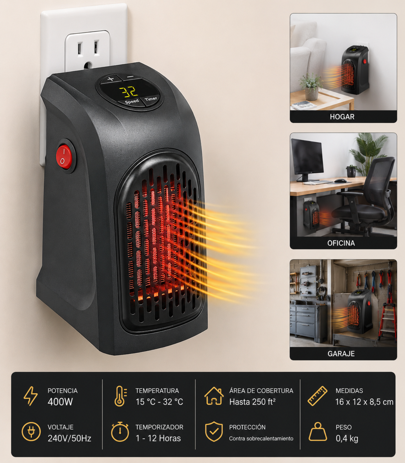 Calefactor portatil