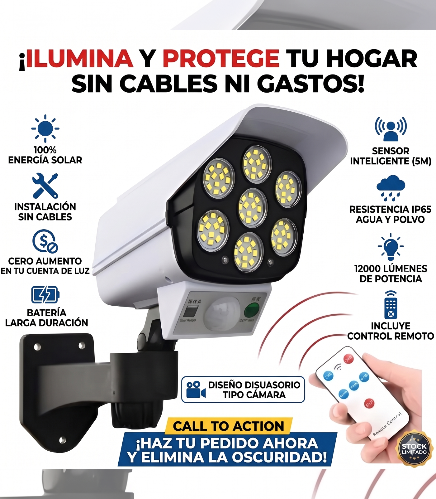Foco Solar Tipo Cámara