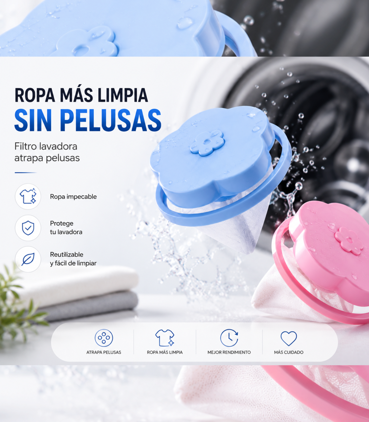 🔴 Filtro para lavadora anti pelusas