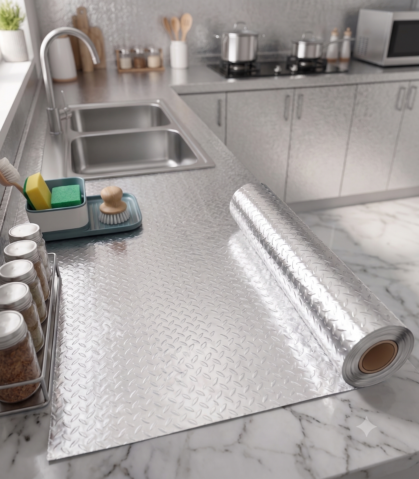 Papel de Aluminio Autoadhesivo de Cocina