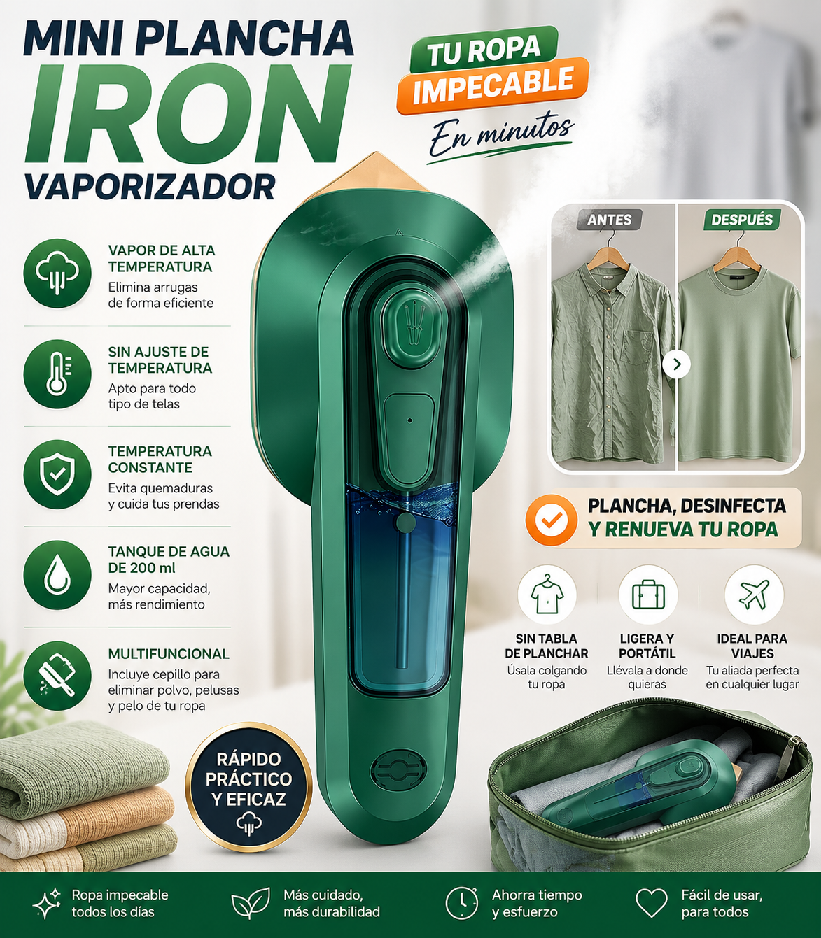 Mini Plancha Iron Vaporizador