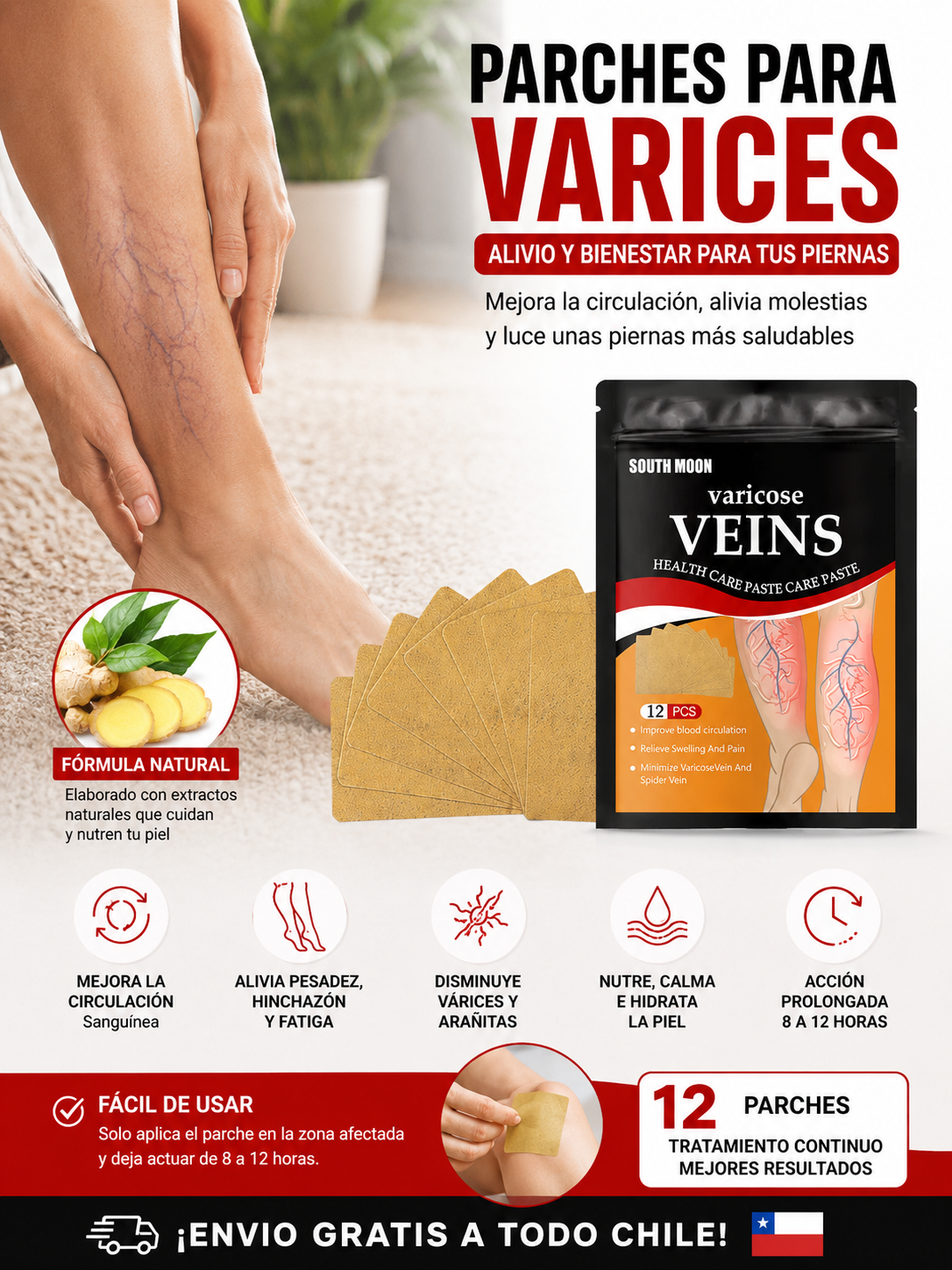 Parches para Varices - 12 pcs