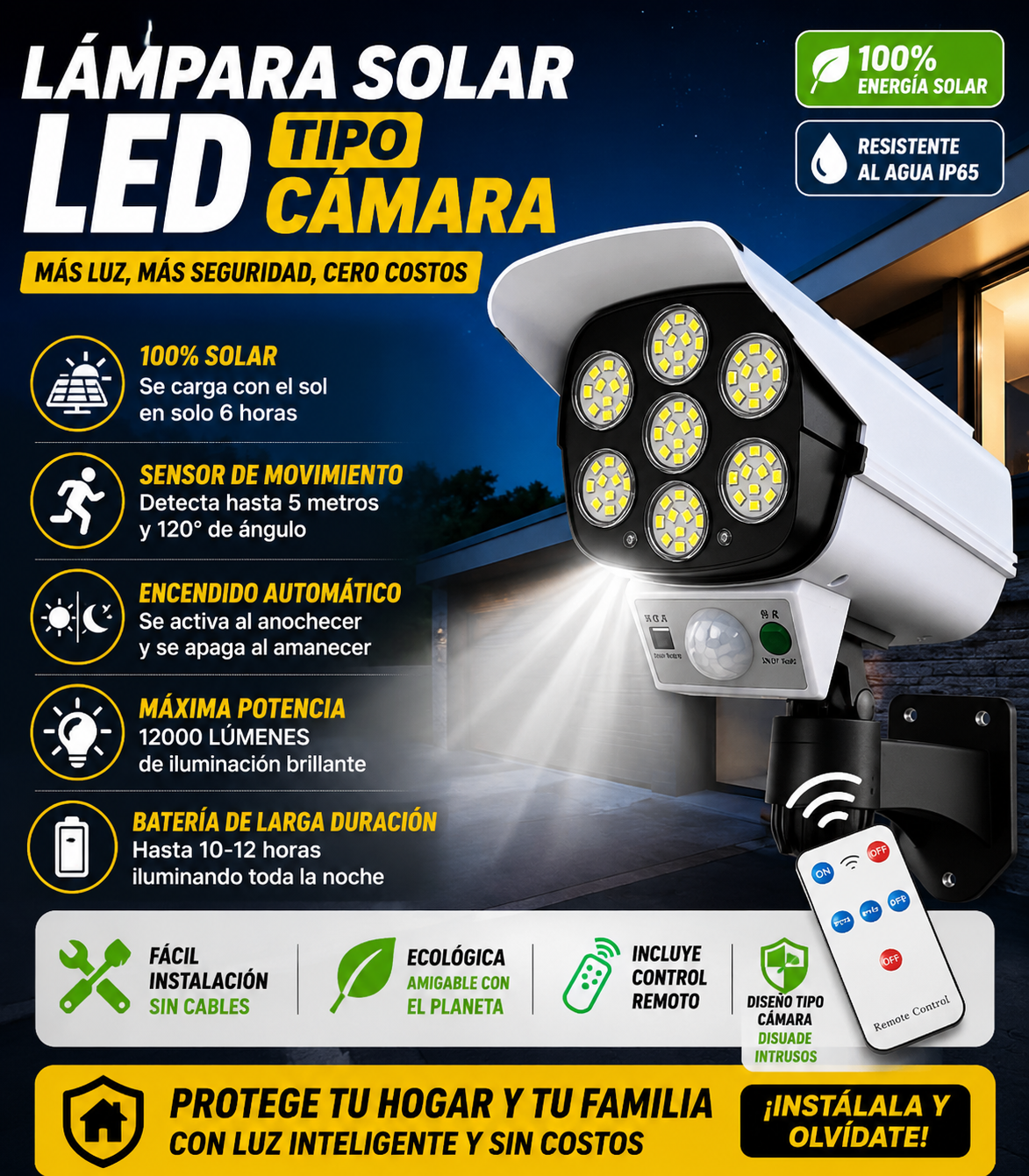 Foco Solar Tipo Cámara