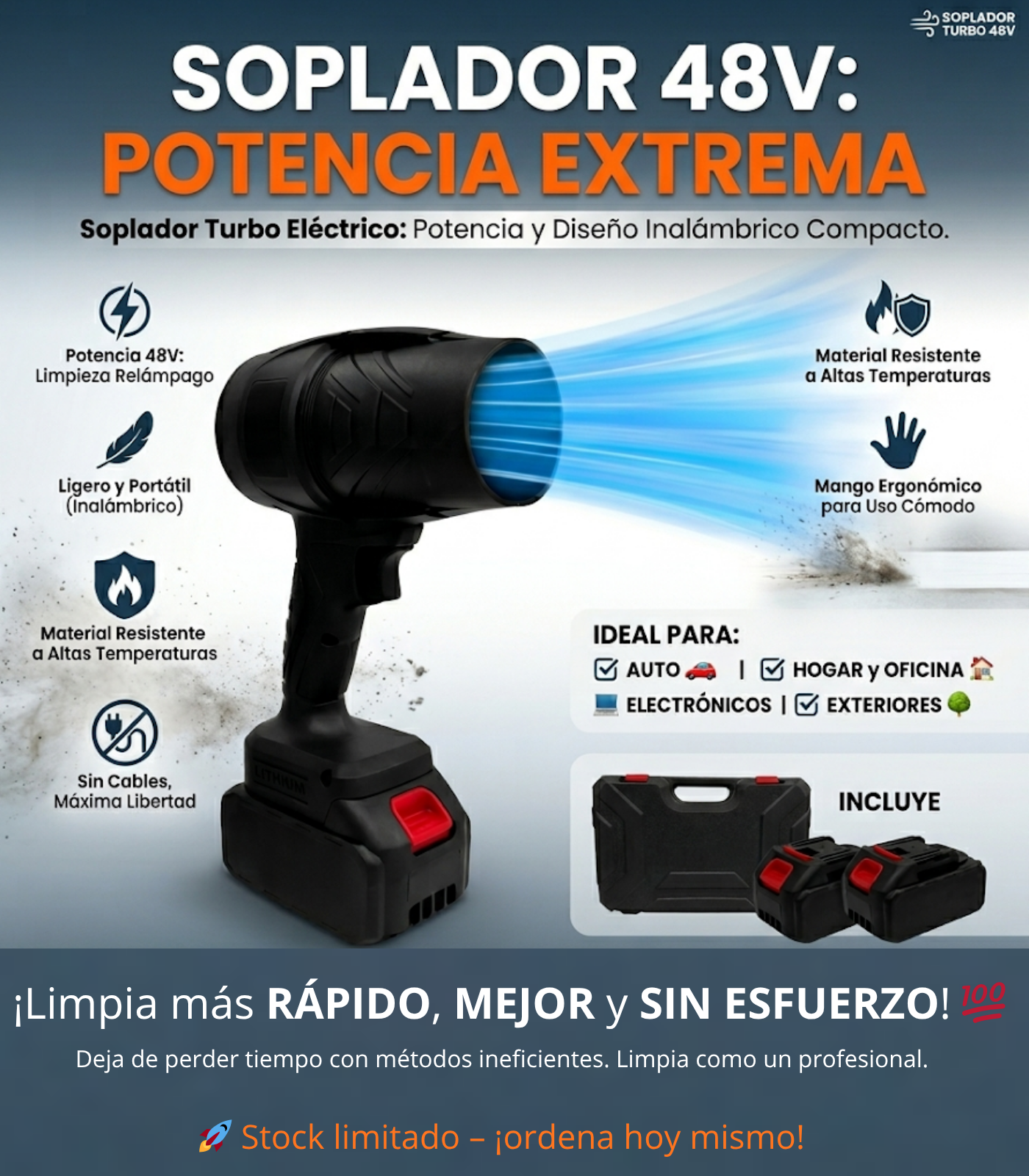 SOPLADOR 2 BATERIAS 48V